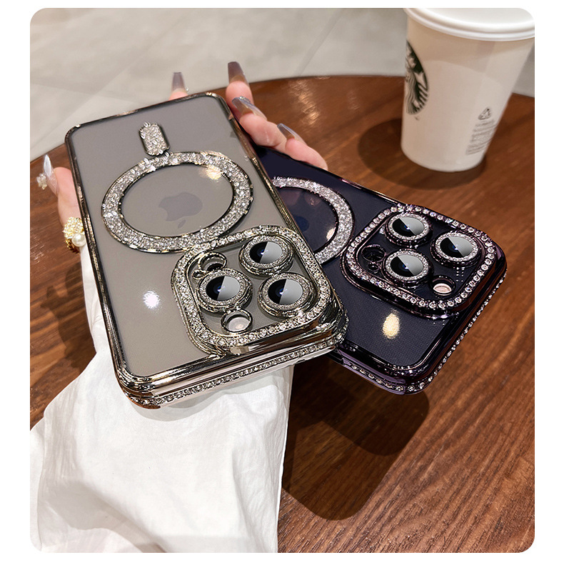 🌈📱Tinka iphone magnetinio blizgučio silikonui, paprastas ir skaidrus 💍Viskas įskaičiuota briaunos atsparesnės kritimui 👉