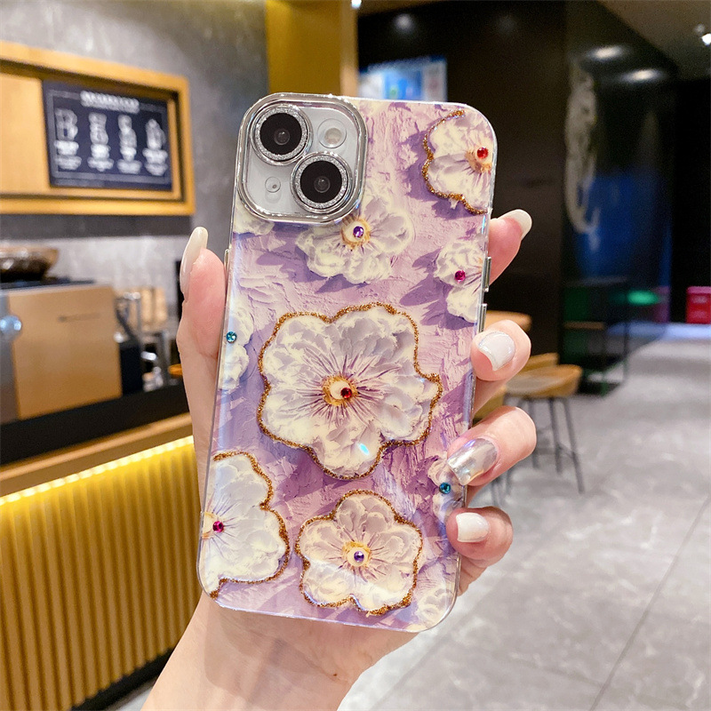 🌬🥰Crystal Flowers Aliejinė tapyba✨Tinka iPhone dėklui📱💍Viskas įskaičiuota nuo kritimo lęšis👉