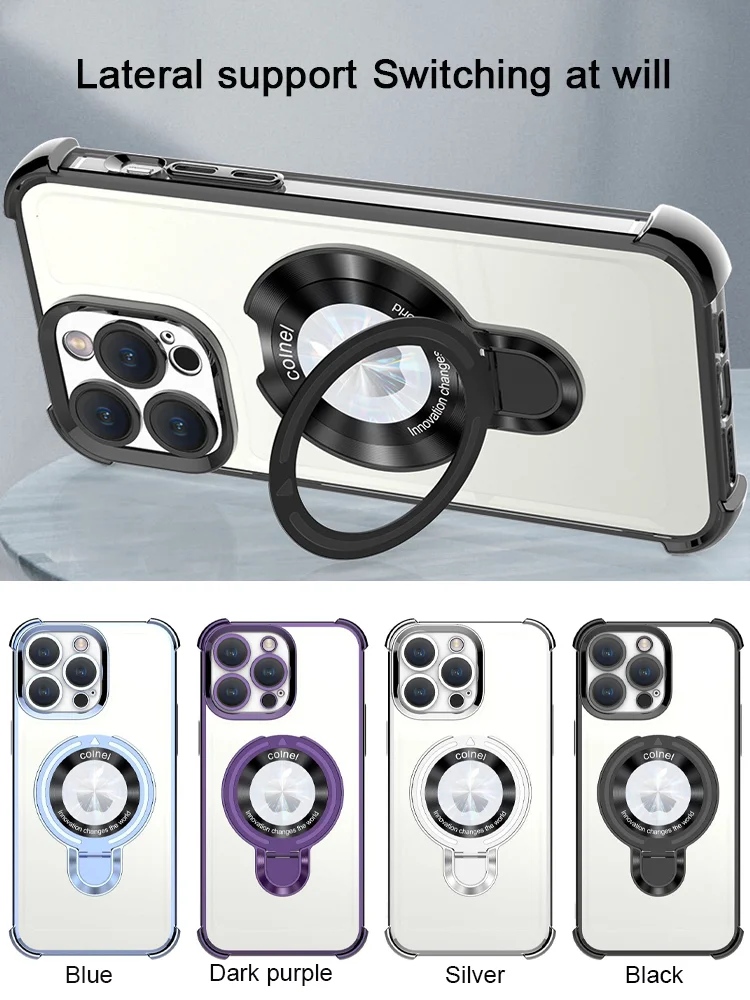 🌈📱Kvadratinis nuo kritimo oro pagalvėlės U formos mobiliojo telefono apsauginis dėklas 🥰Tinka iPhone magnetiniam apsauginiam dėklui💍👉