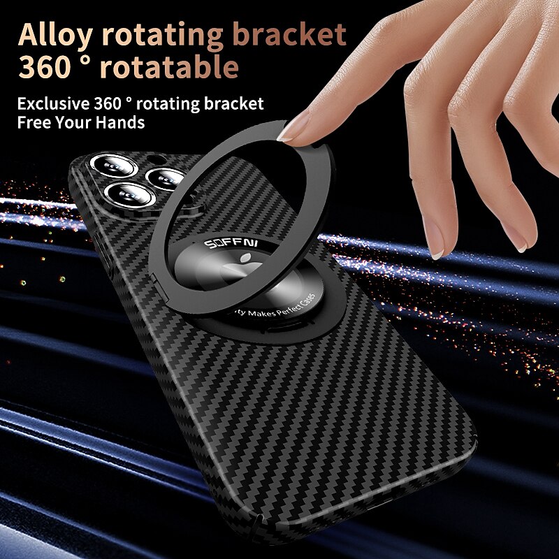 Husă pentru telefon pentru iPhone 15 Pro Max Plus 14 13 12 11 Husă din spate cu Magsafe cu suport Fibră de carbon rezistentă la șocuri 2023 - 13,99 USD &ndash;P7