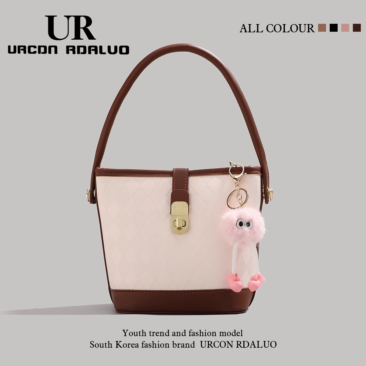 [UR®]💗💃UR mielas pliušinis kibiras su pakabuku👜2023 nauja madinga ir madinga didelės talpos rankinė ant peties 😍