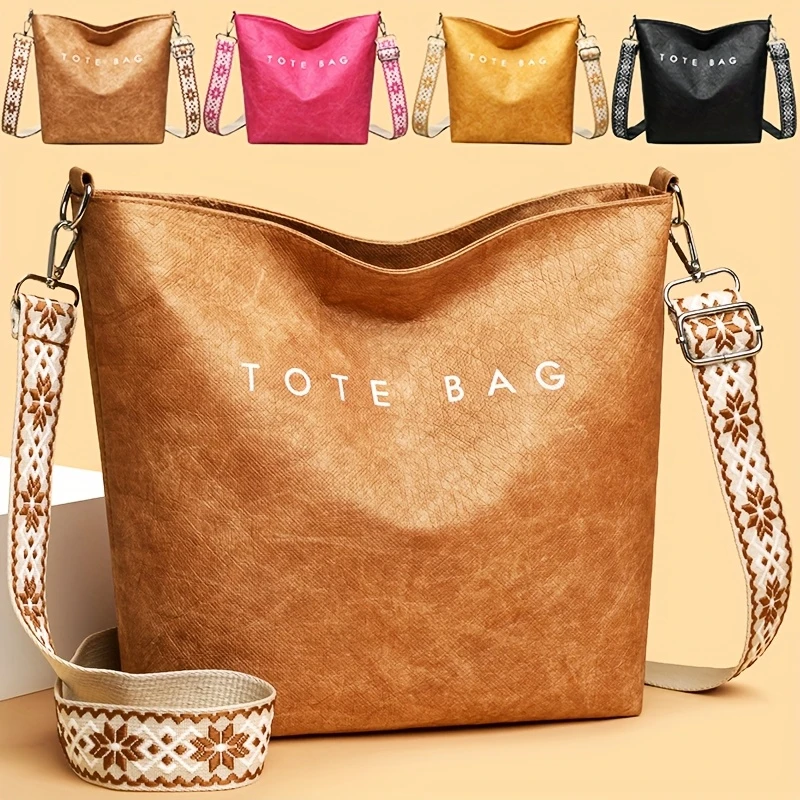 „Gucci™2025“ kasdienė moteriška rankinė ✨ Bohemiško stiliaus platus austas pečių dirželis, vienspalvis didelės talpos pirkinių krepšys.