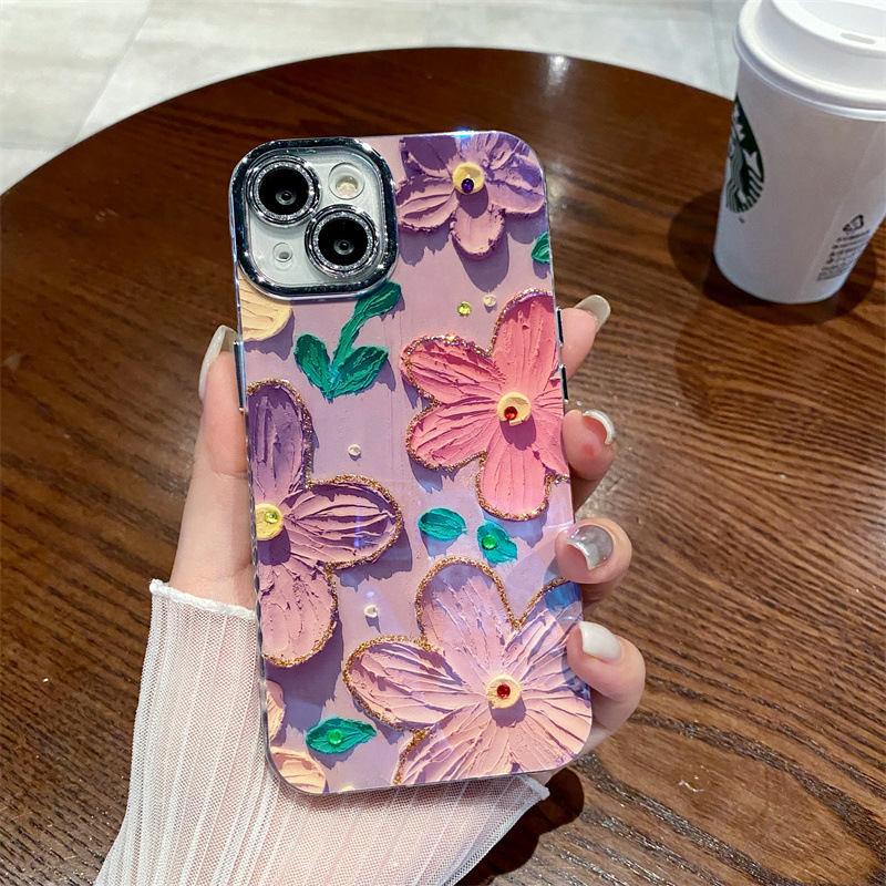 🌬🥰Crystal Flowers Aliejinė tapyba✨Tinka iPhone dėklui📱💍Viskas įskaičiuota nuo kritimo lęšis👉