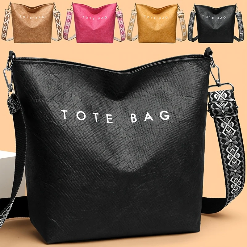 „Gucci™2025“ kasdienė moteriška rankinė ✨ Bohemiško stiliaus platus austas pečių dirželis, vienspalvis didelės talpos pirkinių krepšys.