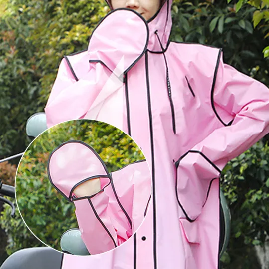 Taaskasutatav veekindel jope kapuutsi ja maskiga täiskasvanutele