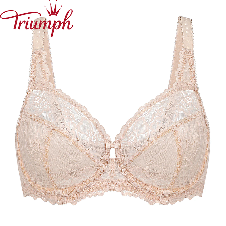 ✨Triumph - (3 piraso) Seksuali permatoma nėriniuota liemenėlė [75A-110E]