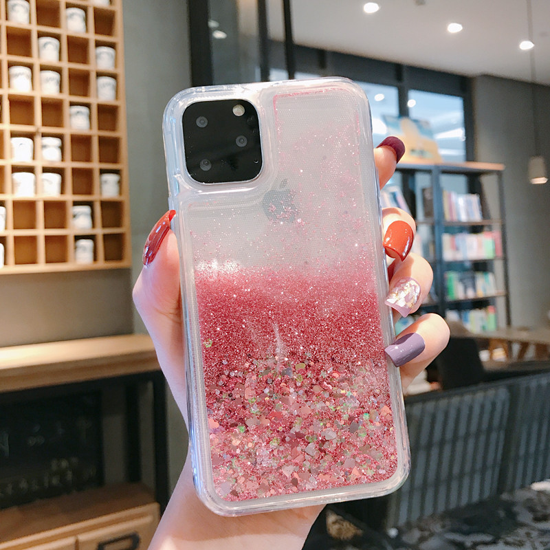 🌬🥰[compre 1 e ganhe 1 grátis] ✨Capa colorida Aurora Heart para iPhone compatível com capa rígida Apple 📱 Moda areia movediça com borda com tudo incluído amor estrelas de areia movediça💍👉
