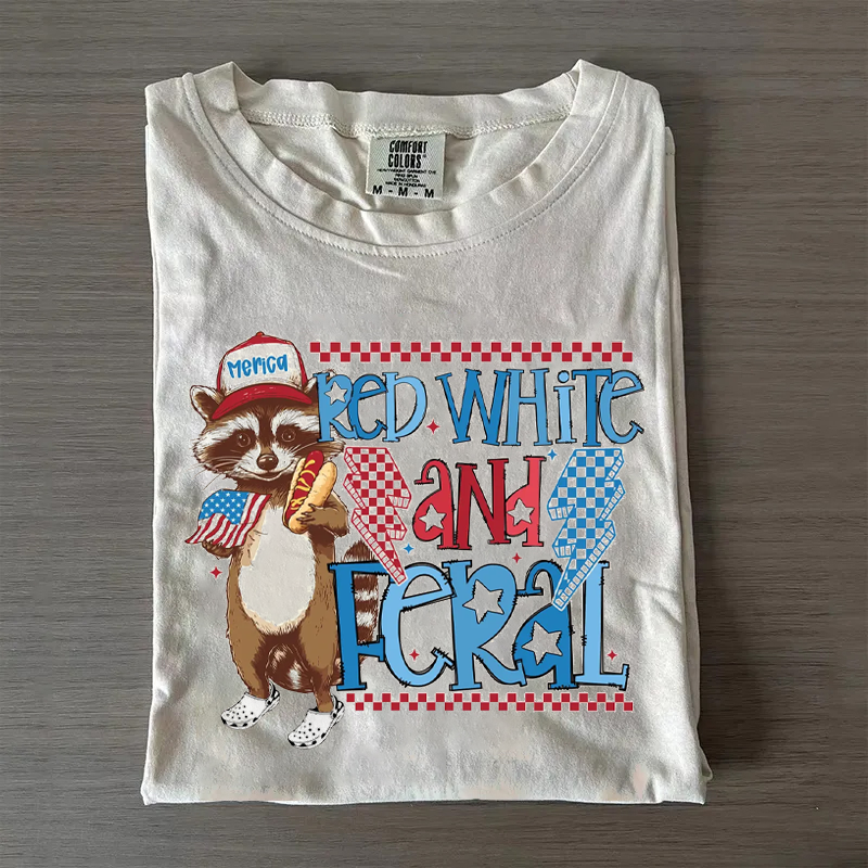 Red White And Feral T-shirt
