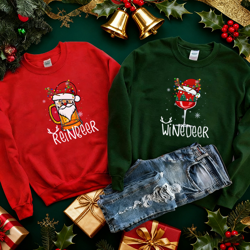 Winedeer Reinbeer Christmas Sweatshirt