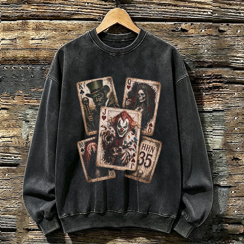 Vintage Horror Card Deck Sweatshirt