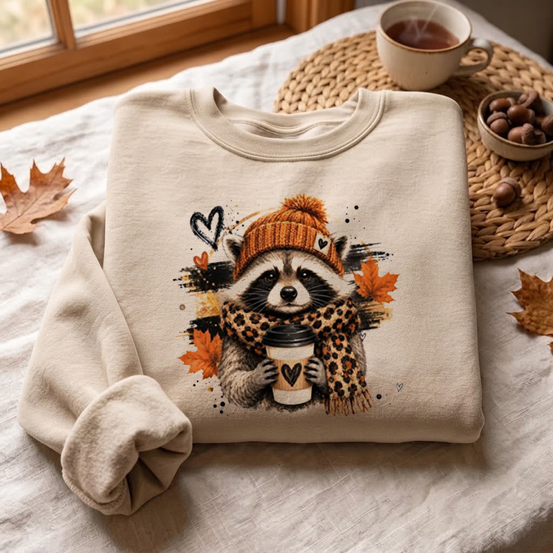 Autumn Raccoon Sweatshirt
