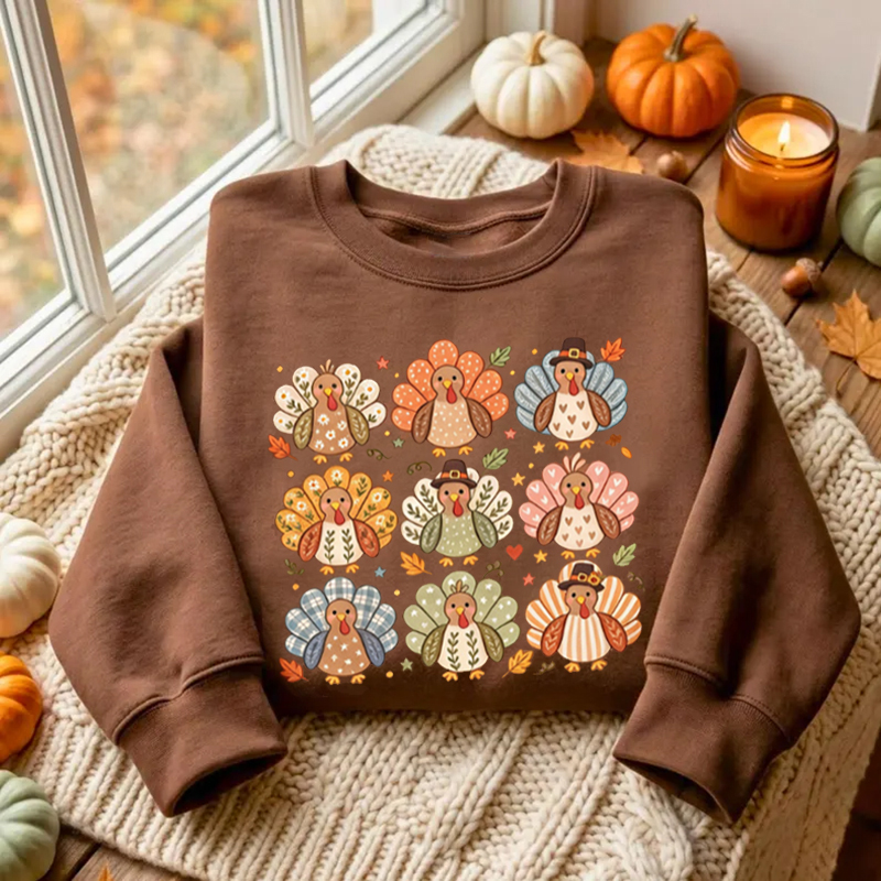 Boho Turkey Thanksgiving Sweatshirt