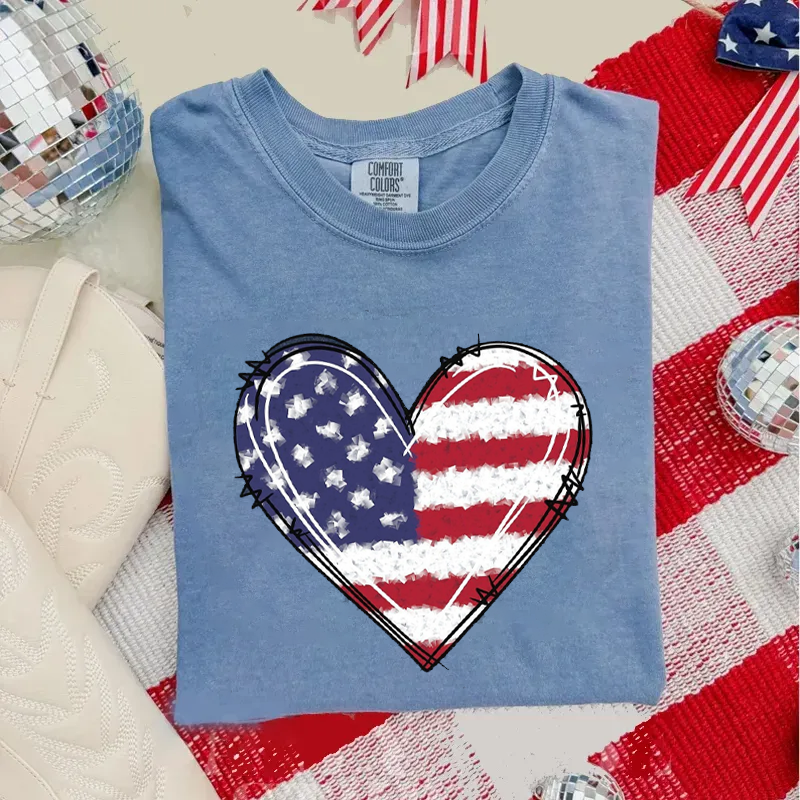 USA Flag Heart T-shirt