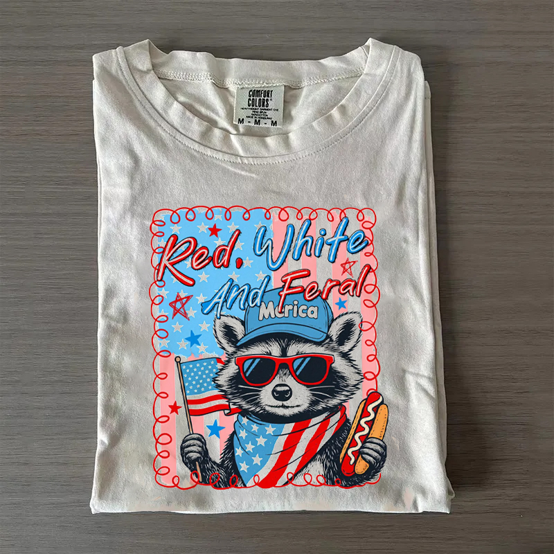Red White And Feral T-shirt