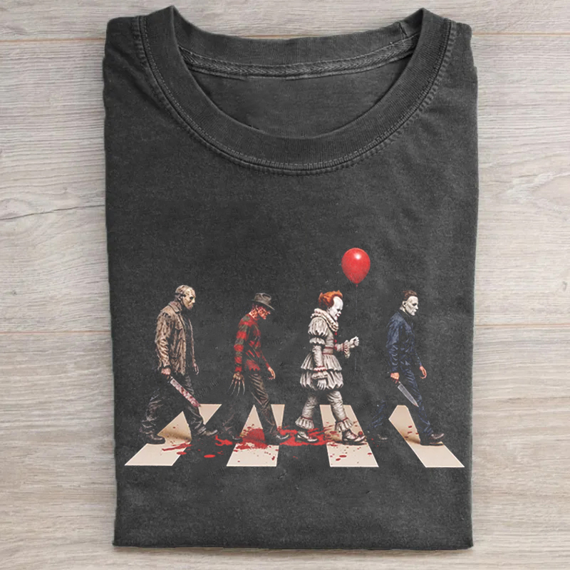 Vintage Horror Characters Abbey Road T-shirt