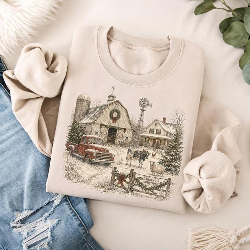 Vintage Christmas Farmhouse Sweatshirt