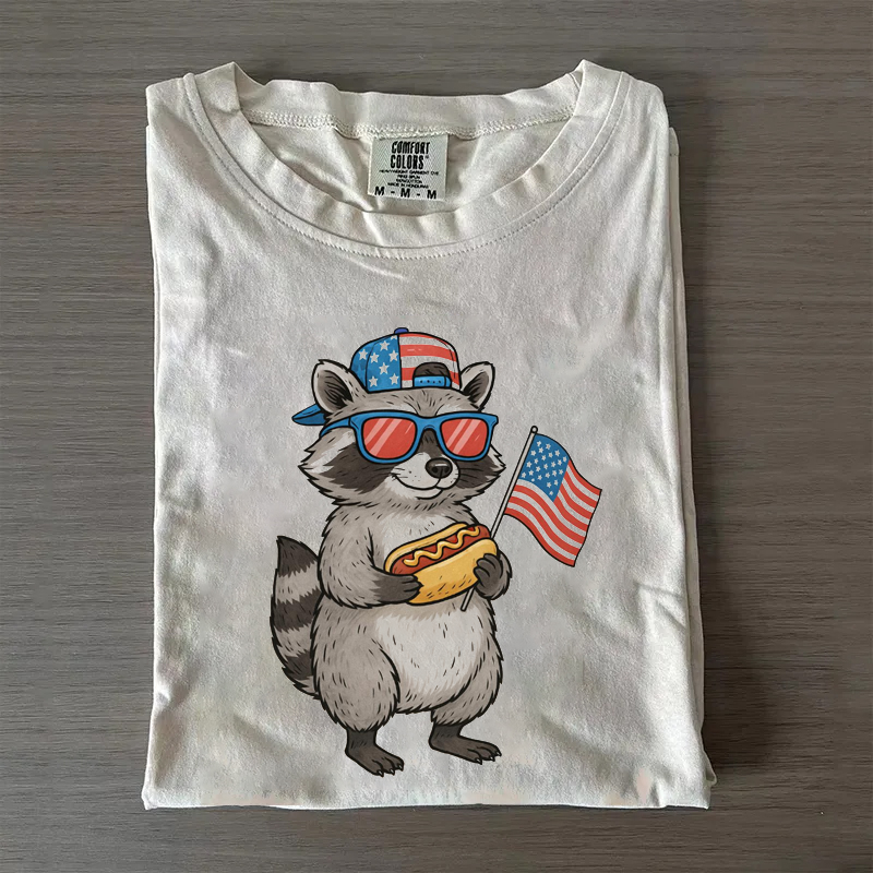 Funny Raccoon Hot Dog T-shirt