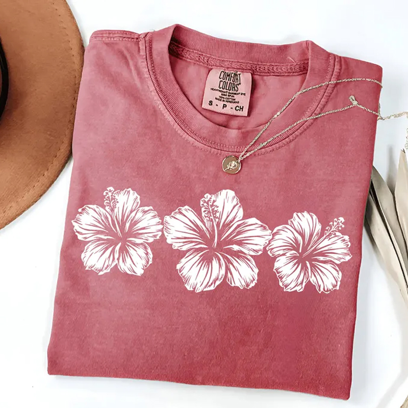 Comfort Colors Hibiscus Flower T-shirt