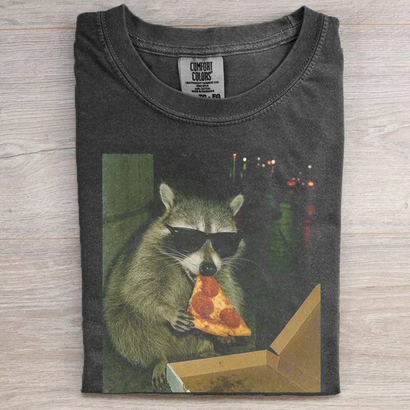Funny Raccoon Eating Pizza Sweatshirt