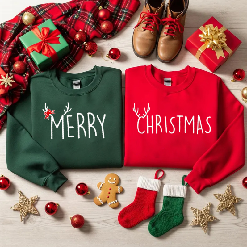 [Copy]Fashion Casual Christmas Cookie Couple Sweatshirt