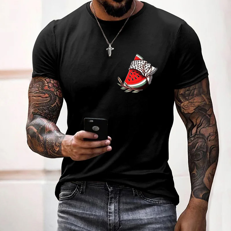 Hope Peace Forever Palestine Watermelon Keffiyeh T-shirt