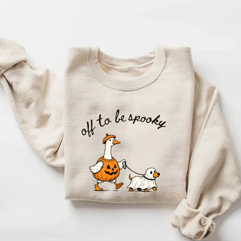 Funny Goose Walking Ghost Dog Sweatshirt