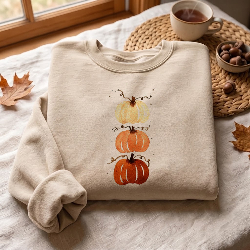 Watercolor Fall Pumpkin Sweatshirt