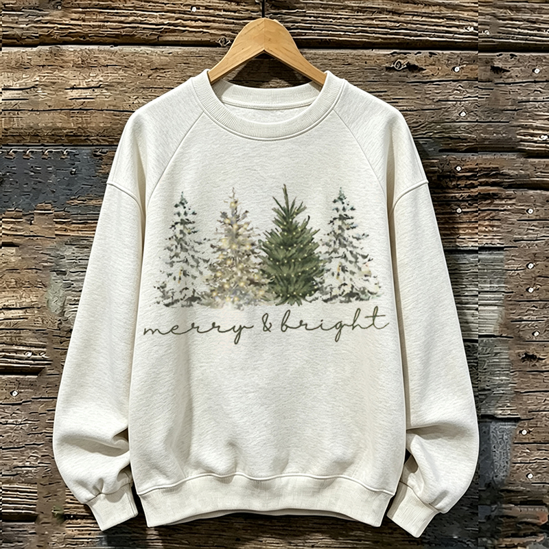 Merry& Bright Christmas Tree Sweatshirt
