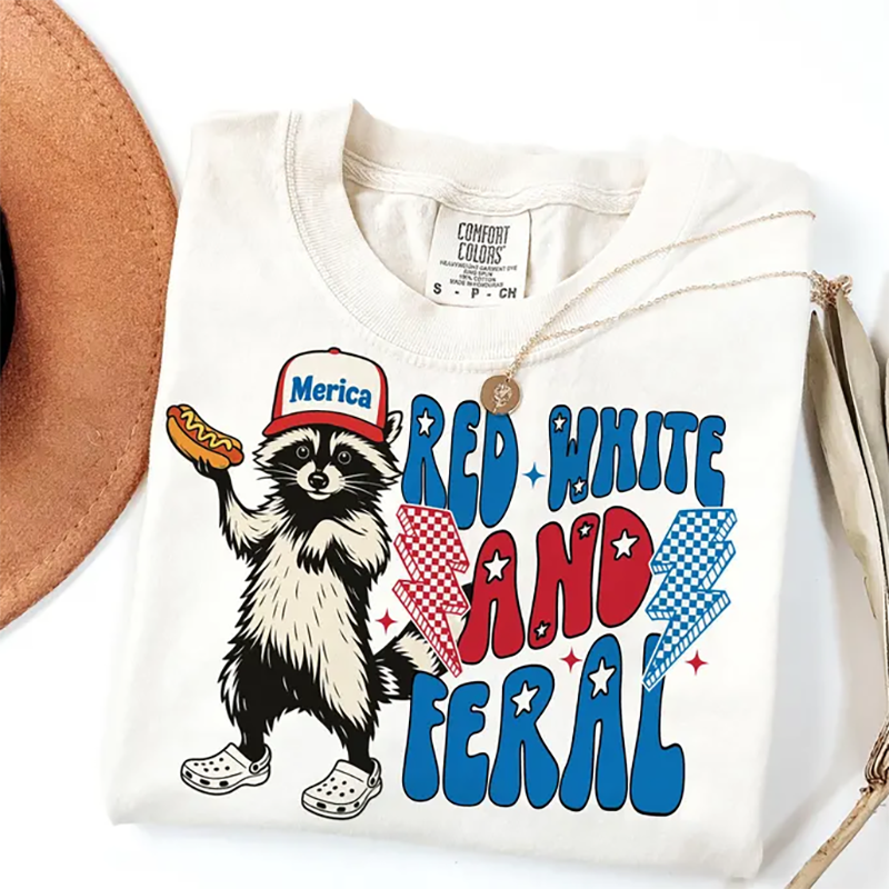 4th Of July Red White And Feral T-shirt