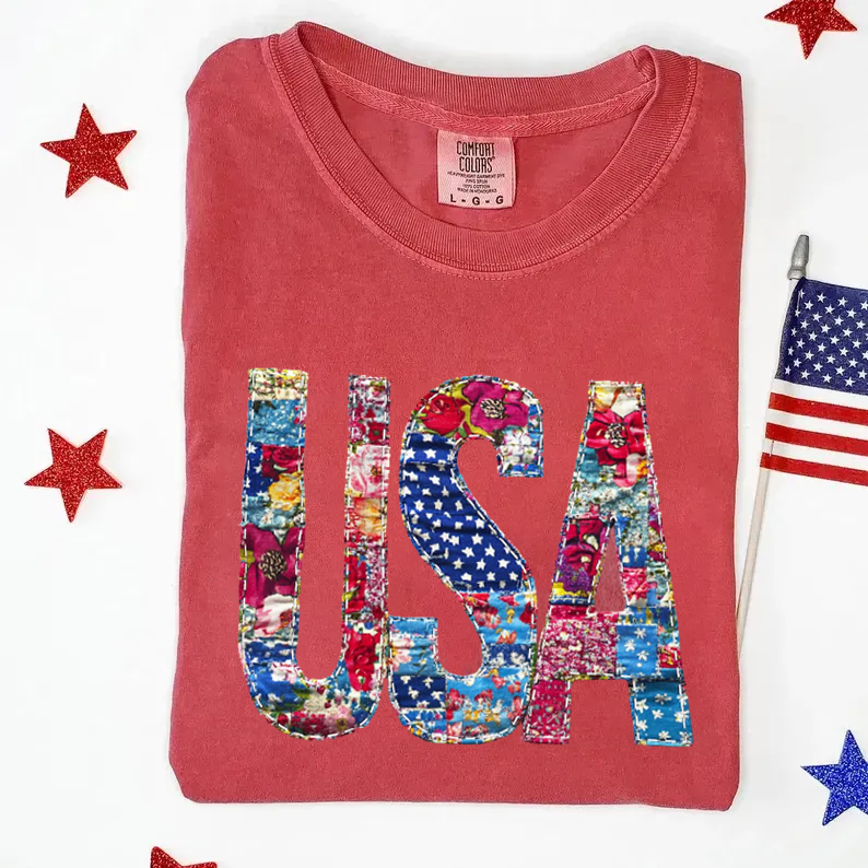 Vintage Floral USA T-shirt