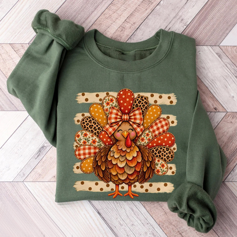 Preppy Thanksgiving Turkey Sweatshirt