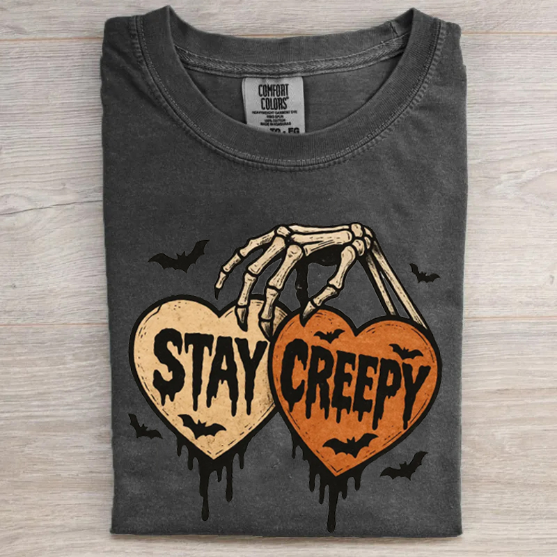 Halloween Retro Dripping Heart Skull T-Shirt