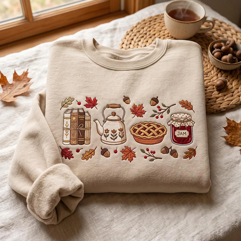 Embroidered Autumn Fruit Jam Sweatshirt