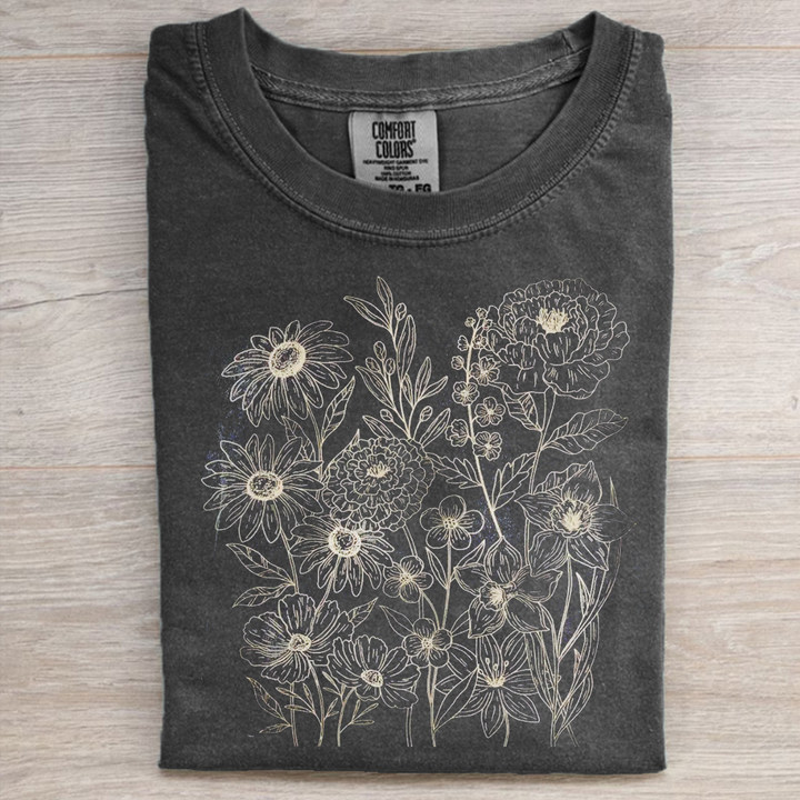 Comfort Colors Vintage Pressed Flowers T-shirt