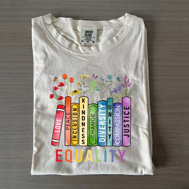 Equal Rights Book Flower T-shirt