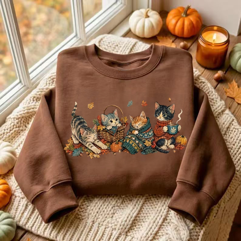 Cute Cat Pumpkin Season Sweatshirt