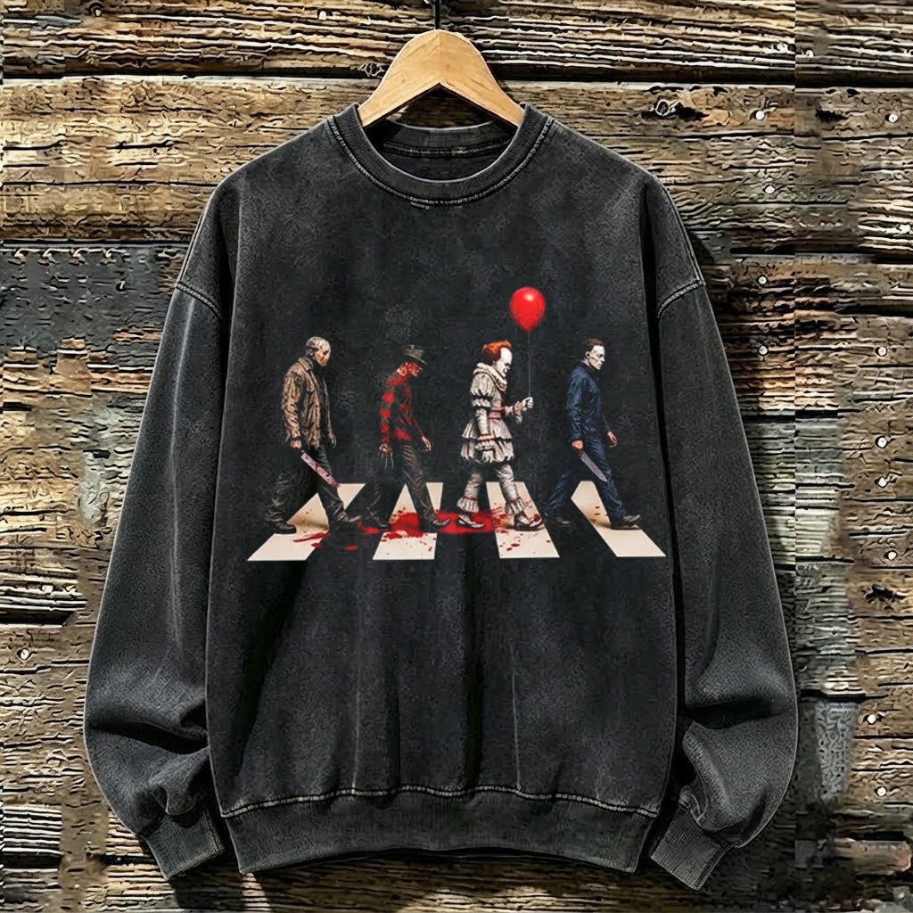Vintage Horror Characters Abbey Road Sweatshirt
