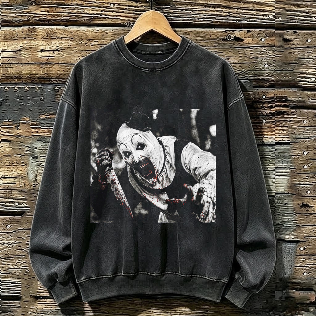 Vintage Slasher Movie Graphic Sweatshirt