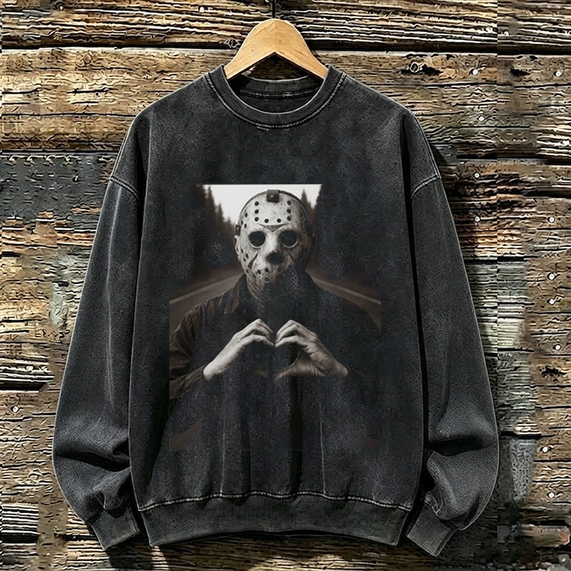 Vintage Horror Character Selfie Halloween Sweatshirt