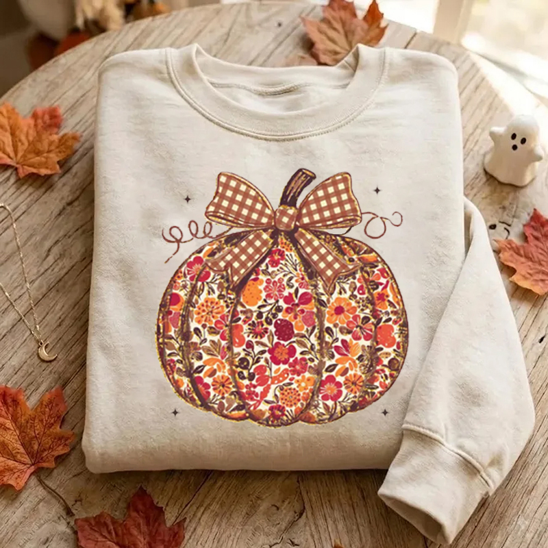 Floral Pumpkin Thanksgiving Sweatshirt