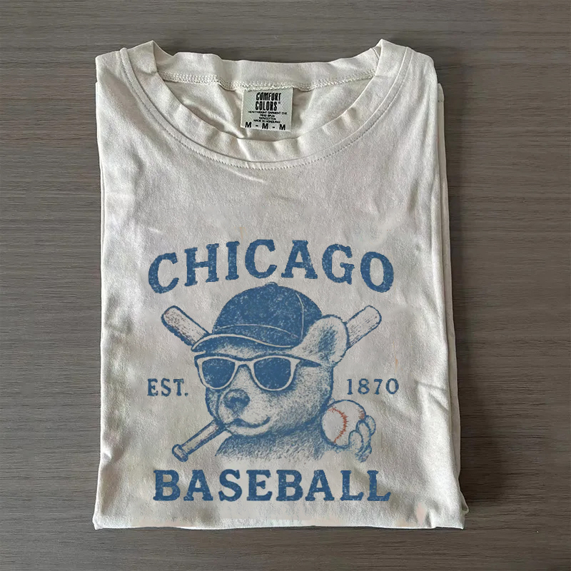 Retro Baseball Cub Bear  T-shirt
