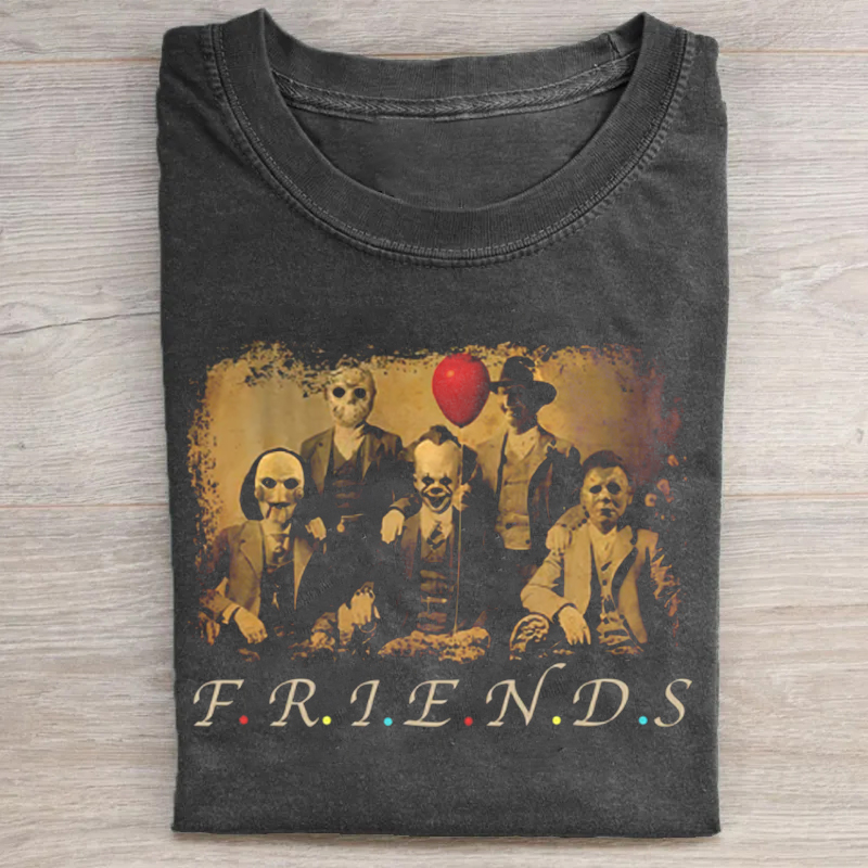 Friends Horror Five Characters T-shirt