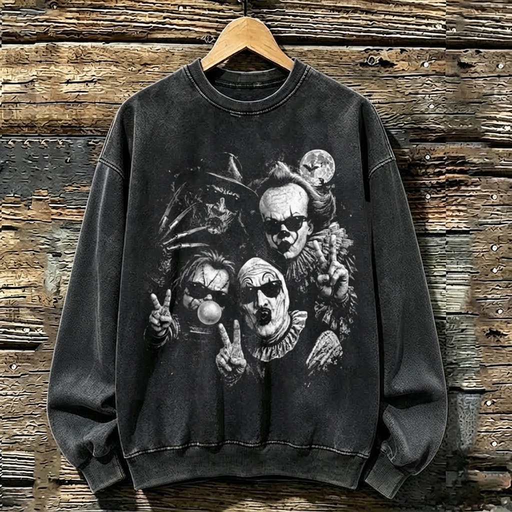 Funny Horror Villains Selfie Shot Squad Sweatshirt