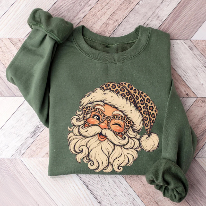 Vintage Leopard Santa Sweatshirt