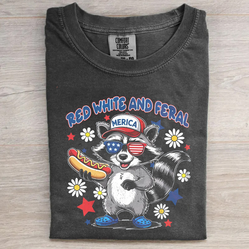 Red White And Feral T-shirt