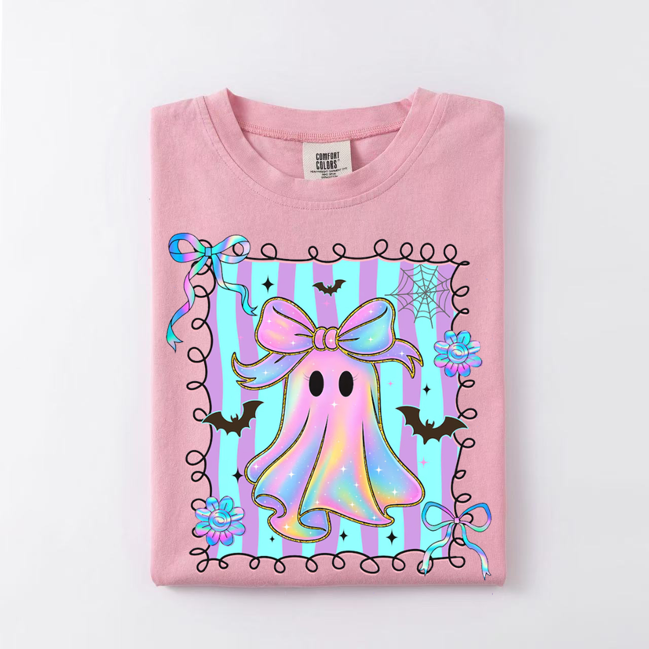 Halloween Cute Rainbow Ghost T-Shirt