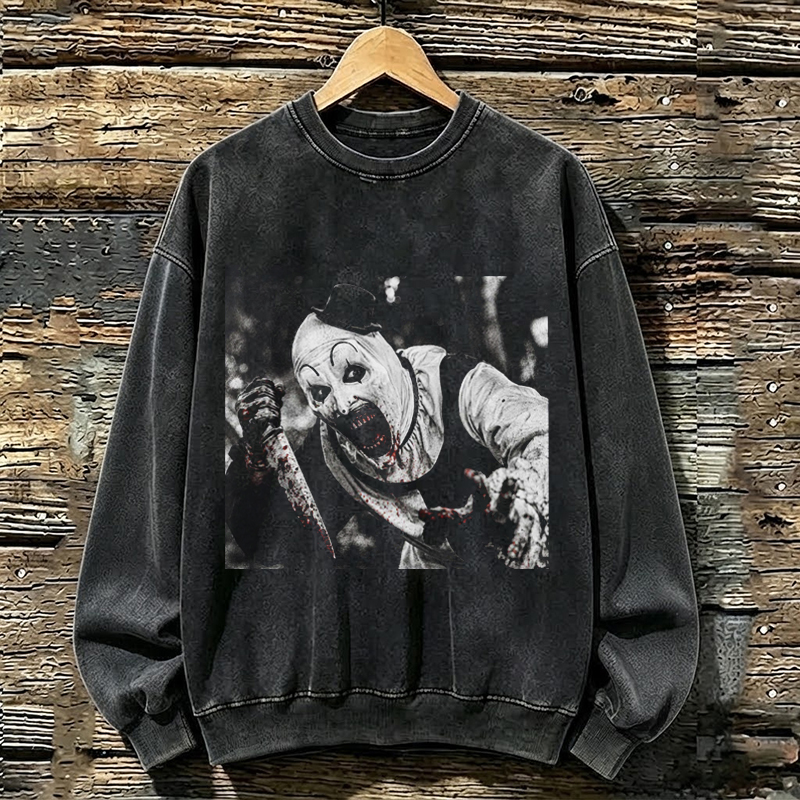 Vintage Horror Scary Clown Halloween Sweatshirt
