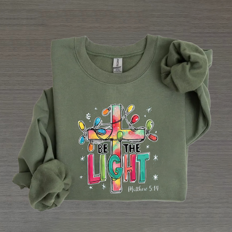 Christian Christmas Be The Light Sweatshirt