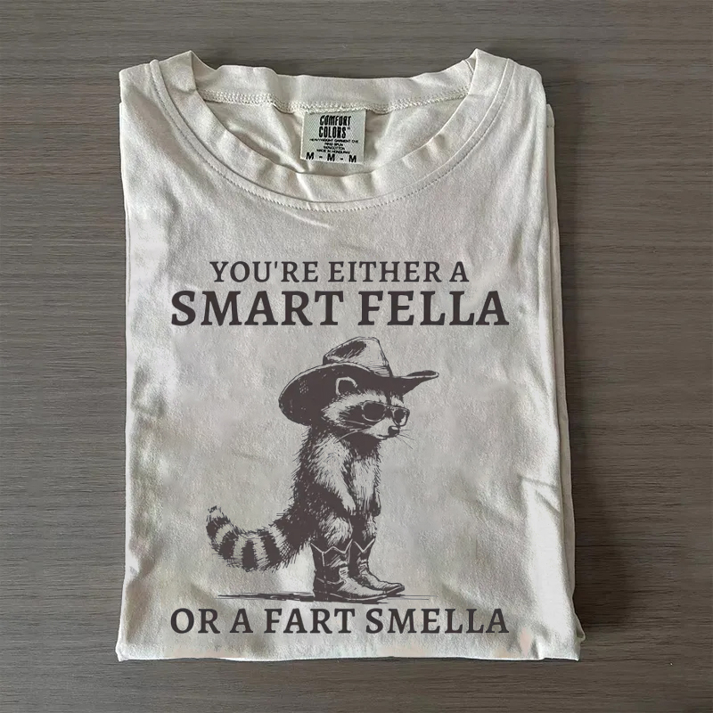 Retro Smart Fella Raccoon 90s T-shirt