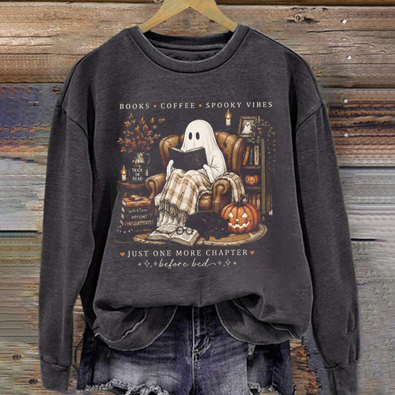 Cozy Ghost Reading Sweatshirt